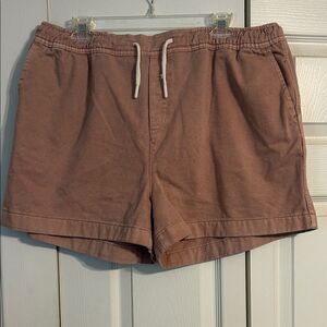 FATFACE Size 14 NWOT Dusty Pink Peach Pull On Elastic Waistband Shorts Denim